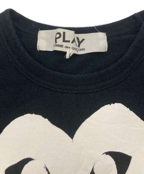 PLAY COMME des GARCONS（プレイコムデギャルソン）PLAY COMME des GARCONS (プレイコムデギャルソン) Printed Heart T-Shirt With Red Emblem Black/ハートワッペンT ブラック サイズ:SIZE Lの古着・服飾アイテム