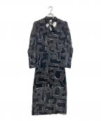 Knuth Marfクヌースマーフ）の古着「puff sleeve sheer one piece」｜ブラック×グレー