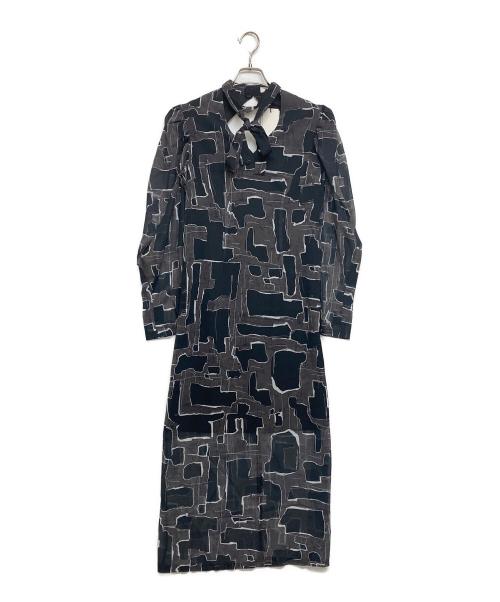 Knuth Marf（クヌースマーフ）Knuth Marf (クヌースマーフ) puff sleeve sheer one piece ブラック×グレー サイズ:SIZE M 未使用品の古着・服飾アイテム