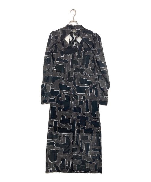 Knuth Marf（クヌースマーフ）Knuth Marf (クヌースマーフ) puff sleeve sheer one piece ブラック×グレー サイズ:SIZE M 未使用品の古着・服飾アイテム