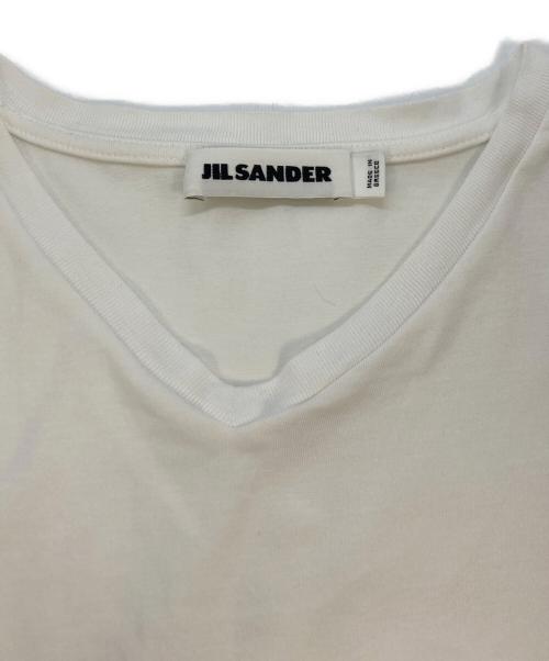 JIL SANDER（ジルサンダー）JIL SANDER (ジルサンダー) VネックTシャツ ホワイト サイズ:SIZE Mの古着・服飾アイテム