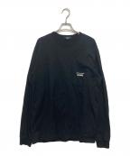 COMME des GARCONS HOMMEコムデギャルソン オム）の古着「ロゴプリント 綿天竺 長袖カットソー」｜ブラック