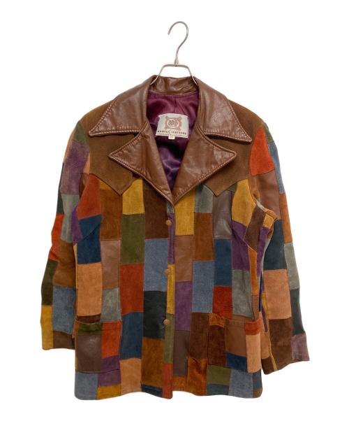 KANTEX LEATHERS（カンテックス・レザーズ）KANTEX LEATHERS (カンテックス・レザーズ) パッチワークスエードジャケット ブラウン サイズ:SIZE18の古着・服飾アイテム