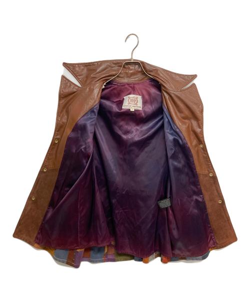 KANTEX LEATHERS（カンテックス・レザーズ）KANTEX LEATHERS (カンテックス・レザーズ) パッチワークスエードジャケット ブラウン サイズ:SIZE18の古着・服飾アイテム
