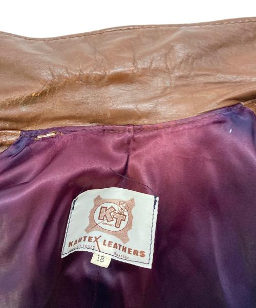 KANTEX LEATHERS（カンテックス・レザーズ）KANTEX LEATHERS (カンテックス・レザーズ) パッチワークスエードジャケット ブラウン サイズ:SIZE18の古着・服飾アイテム