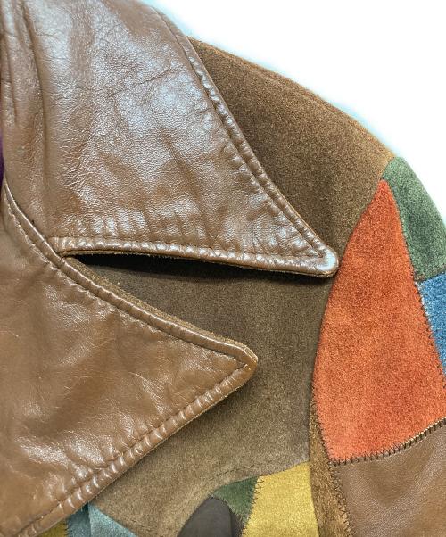 KANTEX LEATHERS（カンテックス・レザーズ）KANTEX LEATHERS (カンテックス・レザーズ) パッチワークスエードジャケット ブラウン サイズ:SIZE18の古着・服飾アイテム
