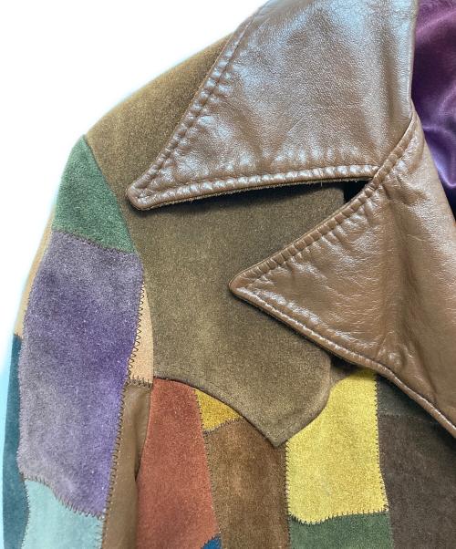 KANTEX LEATHERS（カンテックス・レザーズ）KANTEX LEATHERS (カンテックス・レザーズ) パッチワークスエードジャケット ブラウン サイズ:SIZE18の古着・服飾アイテム