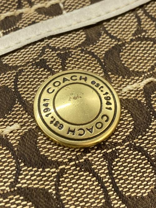 COACH（コーチ）COACH (コーチ) ホーボーバッグ ブラウン×ベージュの古着・服飾アイテム