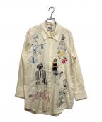 mii×nano・universeミー×ナノ・ユニバース）の古着「PACED HAND EMBROIDERED SHIRT」｜ベージュ
