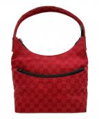 GUCCIグッチ）の古着「GGキャンバス ハンドバッグ」｜レッド