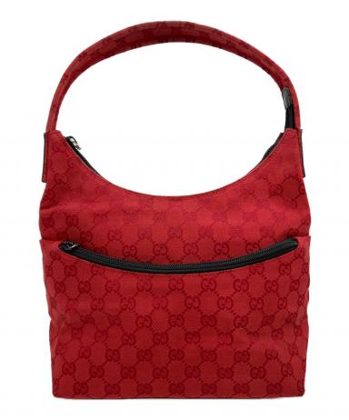 中古・古着通販】GUCCI (グッチ) GGキャンバス ハンドバッグ レッド