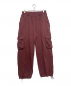 UMBRO×PARANOIDアンブロ×パラノイド）の古着「BALLON SWEAT CARGO PANTS(バロンスウェットカーゴパンツ)」｜ボルドー