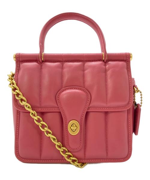 COACH（コーチ）COACH (コーチ) ウィリストップハンドル18 キルティング2WAYバッグ ピンク サイズ:実寸サイズを参照くださいの古着・服飾アイテム