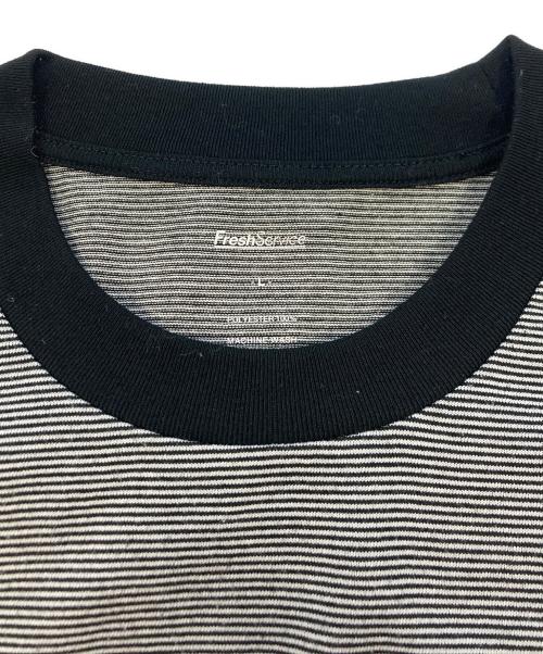 FreshService（フレッシュサービス）FreshService (フレッシュサービス) MICRO BORDER TEE ホワイト×ブラック サイズ:SIZE Lの古着・服飾アイテム