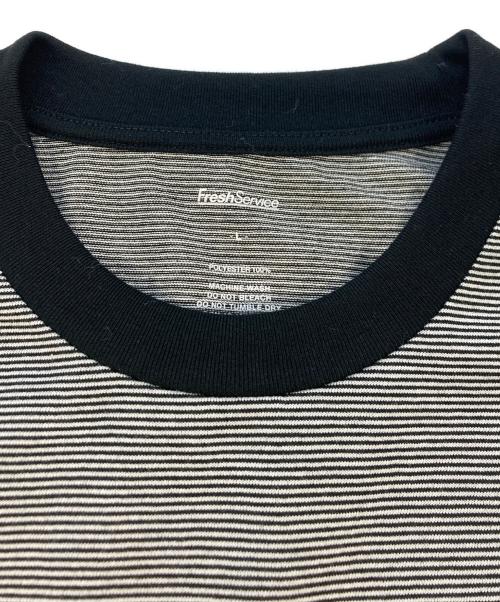 FreshService（フレッシュサービス）FreshService (フレッシュサービス) MICRO BORDER TEE ホワイト×ブラック サイズ:SIZE Lの古着・服飾アイテム