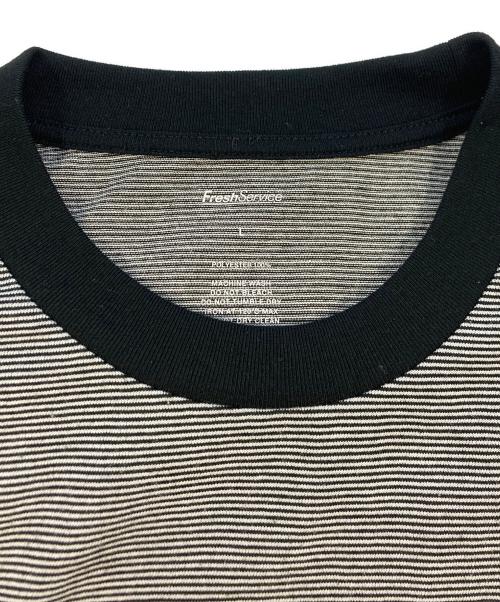 FreshService（フレッシュサービス）FreshService (フレッシュサービス) MICRO BORDER TEE ホワイト×ブラック サイズ:SIZE Lの古着・服飾アイテム