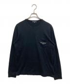 COMME des GARCONS HOMMEコムデギャルソン オム）の古着「綿天竺 製品プリント L/S Tシャツ」｜ブラック