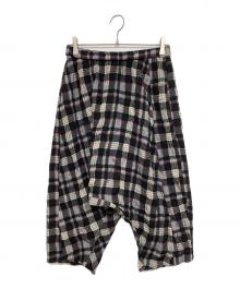 慈雨（ジウ）の古着「チェックサルエルパンツ」｜ブラック×グレー