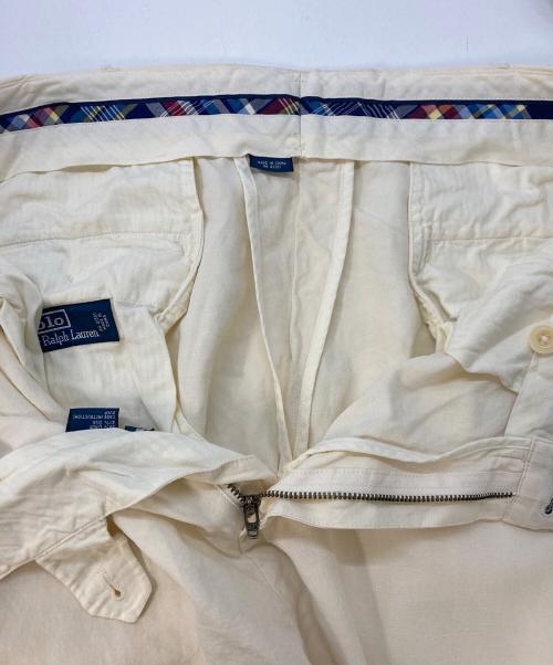 POLO RALPH LAUREN（ポロ・ラルフローレン）POLO RALPH LAUREN (ポロ・ラルフローレン) シルクリネンパンツ アイボリー サイズ:W34の古着・服飾アイテム