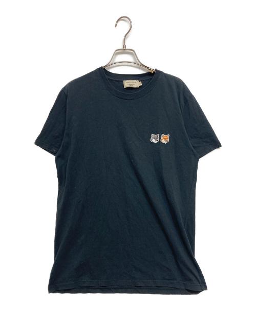 maison kitsune（メゾンキツネ）maison kitsune (メゾンキツネ) ダブルフォックスヘッドTシャツ ブラック サイズ:SIZE Mの古着・服飾アイテム