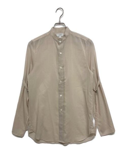 HYKE（ハイク）HYKE (ハイク) ベルテッドスリーブシアーバンドカラーシャツ ベージュ サイズ:SIZE １の古着・服飾アイテム