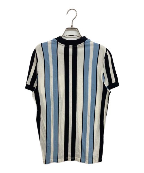 FRED PERRY（フレッドペリー）FRED PERRY (フレッドペリー) Vertical Stripe Pique S/S Tee　M3690 ブルー サイズ:SIZE Sの古着・服飾アイテム