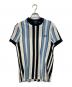 FRED PERRY（フレッドペリー）の古着「Vertical Stripe Pique S/S Tee　M3690」｜ブルー