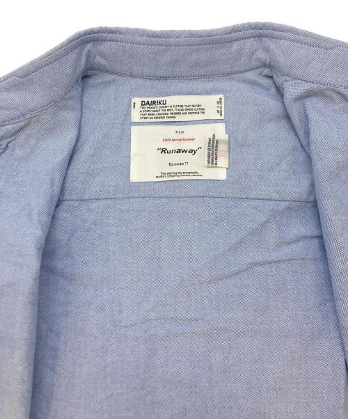 DAIRIKU（ダイリク）DAIRIKU (ダイリク) Short Hem Button Down(ショート ヘム ボタン ダウン） ブルー サイズ:SIZE Freeの古着・服飾アイテム