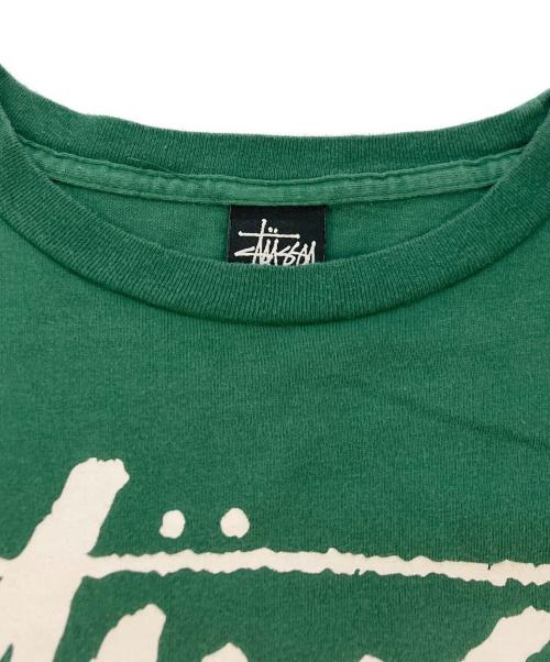stussy（ステューシー）stussy (ステューシー) グラデーションロゴTシャツ グリーン×ホワイト サイズ:SIZE Mの古着・服飾アイテム