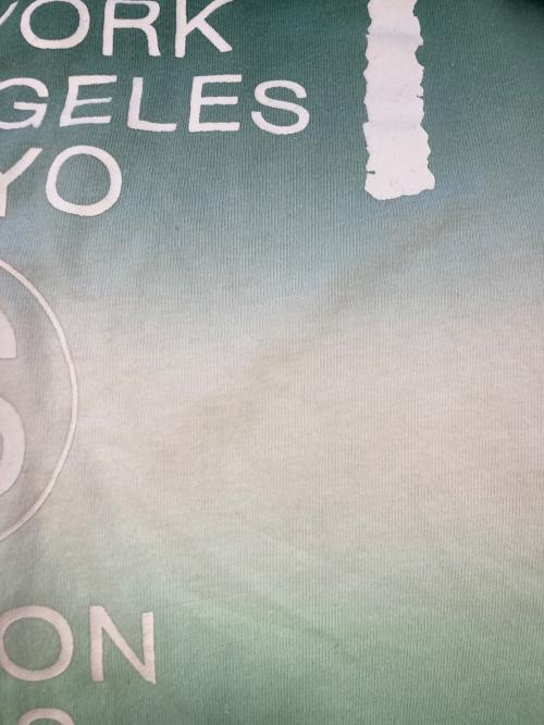 stussy（ステューシー）stussy (ステューシー) グラデーションロゴTシャツ グリーン×ホワイト サイズ:SIZE Mの古着・服飾アイテム
