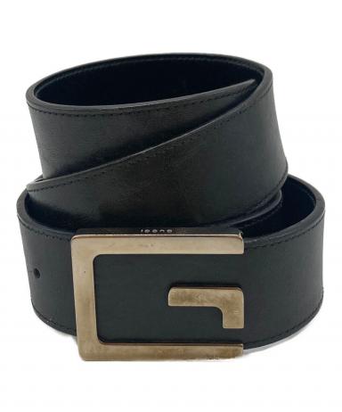 中古・古着通販】GUCCI (グッチ) スクエアGバックルレザーベルト