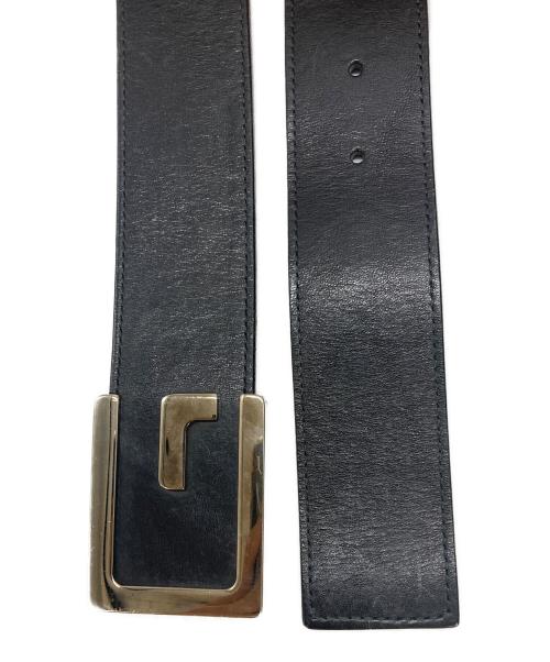GUCCI（グッチ）GUCCI (グッチ) スクエアGバックルレザーベルト ブラックの古着・服飾アイテム