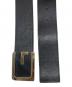 GUCCI (グッチ) スクエアGバックルレザーベルト ブラック：10000円