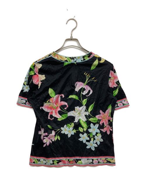 LEONARD FASHION（レオナールファッション）LEONARD FASHION (レオナールファッション) 花柄カットソー ブラック サイズ:SIZE Mの古着・服飾アイテム