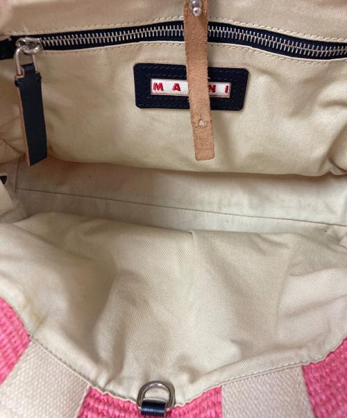 MARNI（マルニ）MARNI (マルニ) TROPICALIA トートバッグ スモール ベージュ×ピンクの古着・服飾アイテム
