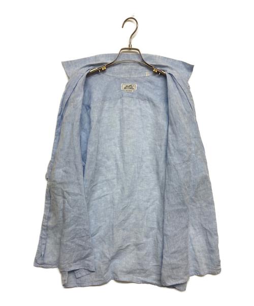 HERMES（エルメス）HERMES (エルメス) リネンシャツ ブルー サイズ:SIZE 16 1/2の古着・服飾アイテム