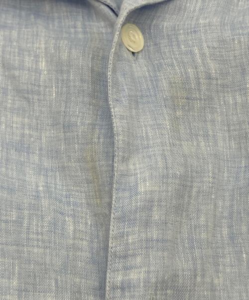 HERMES（エルメス）HERMES (エルメス) リネンシャツ ブルー サイズ:SIZE 16 1/2の古着・服飾アイテム