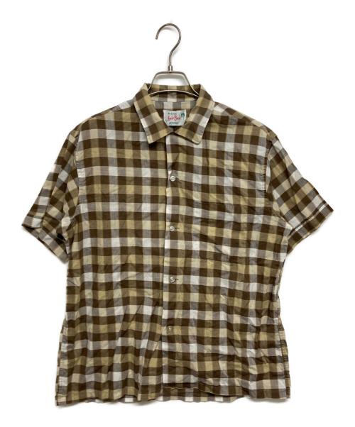 Lord Paul（ロード・ポール）Lord Paul (ロード・ポール) 60Sオープンカラーチェックシャツ ブラウン サイズ:SIZE 15 1/2の古着・服飾アイテム
