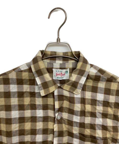 Lord Paul（ロード・ポール）Lord Paul (ロード・ポール) 60Sオープンカラーチェックシャツ ブラウン サイズ:SIZE 15 1/2の古着・服飾アイテム