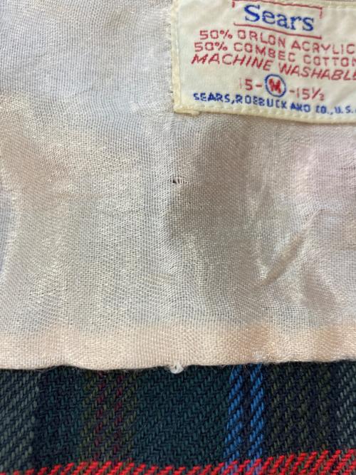 Sears（シアーズ）Sears (シアーズ) 60Sヴィンテージコットンアクリルネルチェックシャツ グレー サイズ:SIZE Mの古着・服飾アイテム