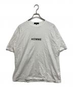 COMME des GARCONS HOMMEコムデギャルソン オム）の古着「綿度詰天竺 製品プリントTシャツ」｜ホワイト