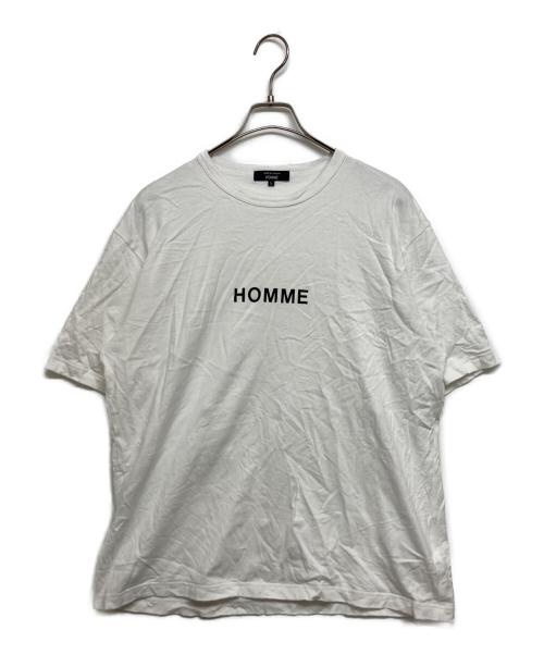 COMME des GARCONS HOMME（コムデギャルソン オム）COMME des GARCONS HOMME (コムデギャルソン オム) 綿度詰天竺 製品プリントTシャツ ホワイト サイズ:SIZE Lの古着・服飾アイテム
