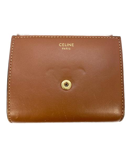 CELINE（セリーヌ）CELINE (セリーヌ) スモール フラップウォレット トリオンフ ブラウンの古着・服飾アイテム