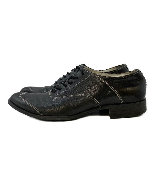 EMPORIO ARMANI（エンポリオ アルマーニ）EMPORIO ARMANI (エンポリオ アルマーニ) ステッチ配色レザーシューズ ブラック サイズ:SIZE40の古着・服飾アイテム