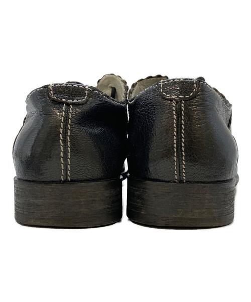EMPORIO ARMANI（エンポリオ アルマーニ）EMPORIO ARMANI (エンポリオ アルマーニ) ステッチ配色レザーシューズ ブラック サイズ:SIZE40の古着・服飾アイテム