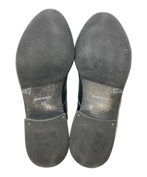 EMPORIO ARMANI（エンポリオ アルマーニ）EMPORIO ARMANI (エンポリオ アルマーニ) ステッチ配色レザーシューズ ブラック サイズ:SIZE40の古着・服飾アイテム
