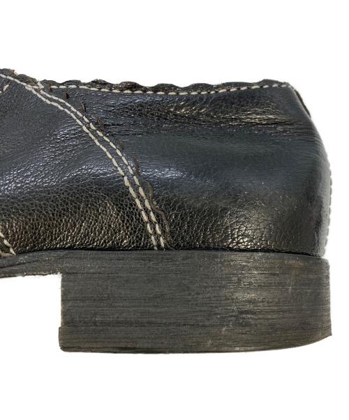 EMPORIO ARMANI（エンポリオ アルマーニ）EMPORIO ARMANI (エンポリオ アルマーニ) ステッチ配色レザーシューズ ブラック サイズ:SIZE40の古着・服飾アイテム