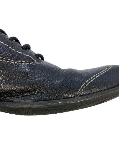 EMPORIO ARMANI（エンポリオ アルマーニ）EMPORIO ARMANI (エンポリオ アルマーニ) ステッチ配色レザーシューズ ブラック サイズ:SIZE40の古着・服飾アイテム