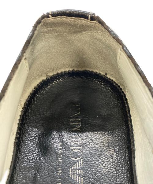 EMPORIO ARMANI（エンポリオ アルマーニ）EMPORIO ARMANI (エンポリオ アルマーニ) ステッチ配色レザーシューズ ブラック サイズ:SIZE40の古着・服飾アイテム