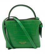 Kate Spadeケイトスペード）の古着「Knott Croc Embossed Mini Crossbody Leafy Green(ノット クロコ エンボスド ミニ クロスボディ リーフィーグリーン）」｜グリーン